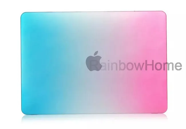 Bländfärg Matte hårdgummi Skyddsskydd för MacBook Air Pro med Retina 12 13 15 tum Laptop Crystal Färgglada Rainbow Shell