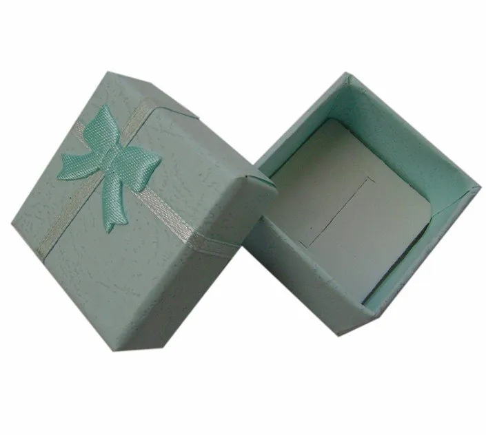 mixed colors cheap price silver jewelry rings earring stud paper boxes gift package small ring box wholesale 