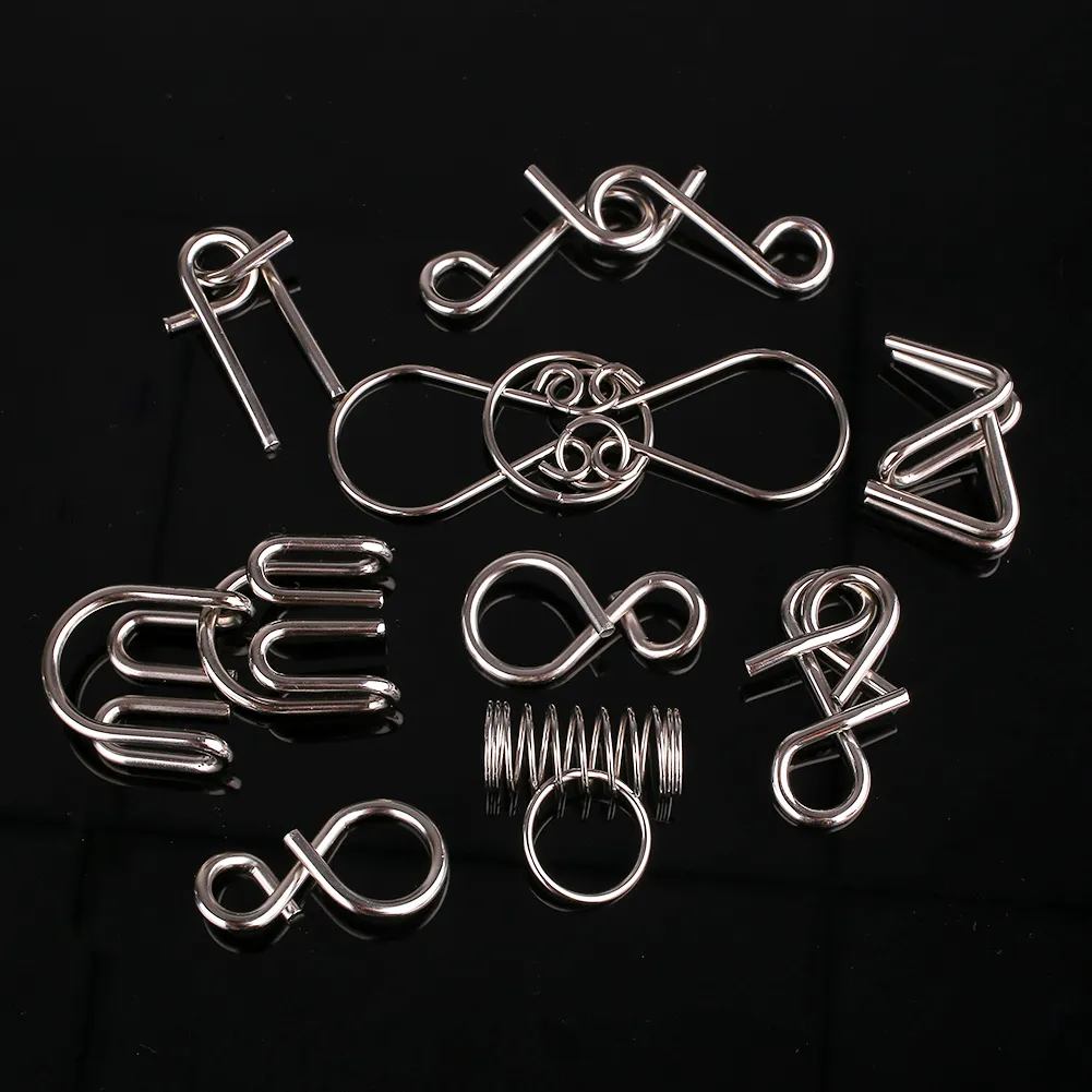 8st Metal Wire Pussel Magic IQ Test Mind Game Vuxna Barnbarn Toy Cardano's Rings Series