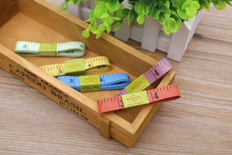 Multi Color Measure Ruler 3MM Body Tape Measure Length 150CM 60Inch Soft Ruler Sewing Tailor Measuring Ruler Tool Kids Cloth Rule