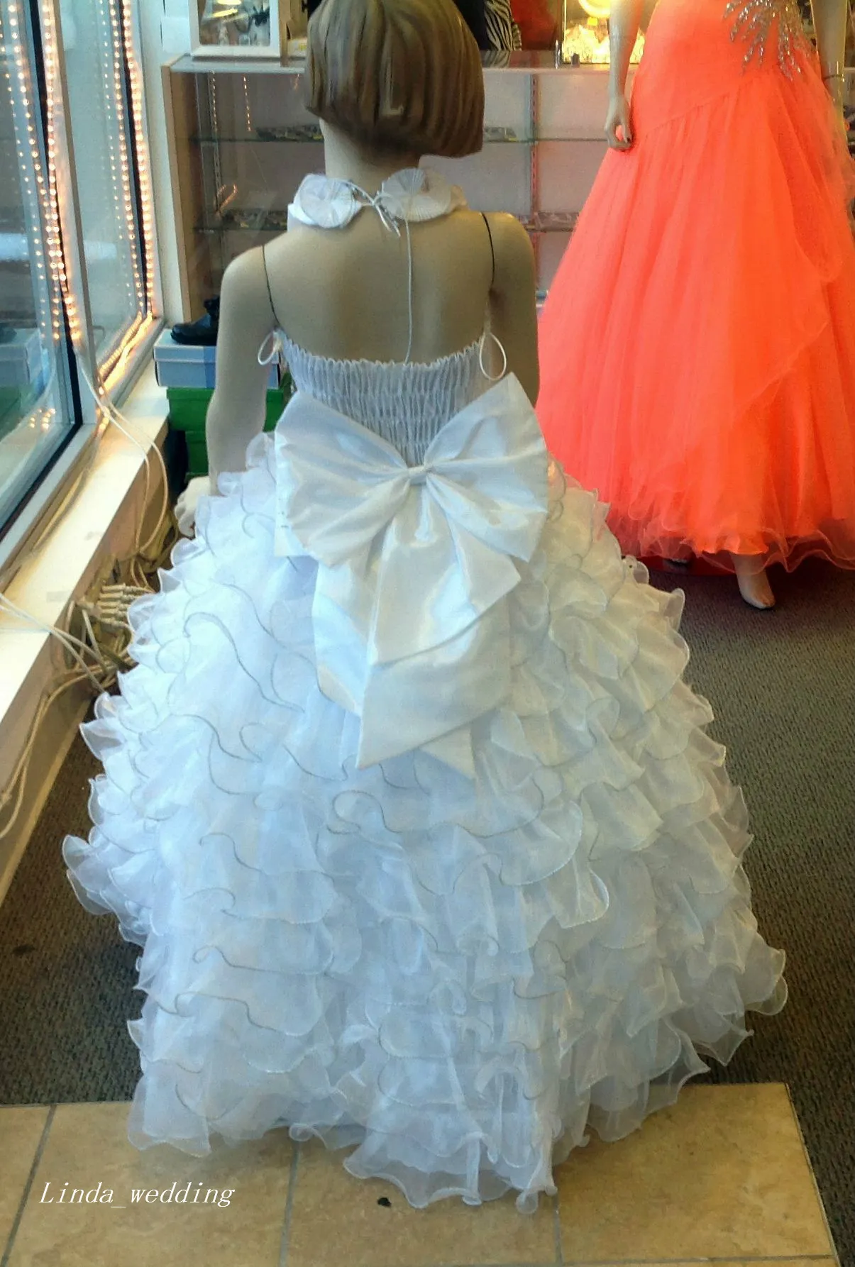 Zarif Çiçek Kız 'Elbiseler Balo Uzun Dans Parti Prenses Düğün Parti Küçük Kızlar Pageant Elbise İlk Komünyon Cüppe