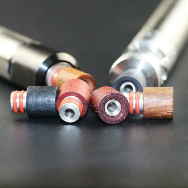 Meilleurs conseils d'égouttement en bois 510 embout en acier inoxydable en bois rouge SS Drip Tip Fit Box Mod Atoimzers réservoirs RDA atomiseur