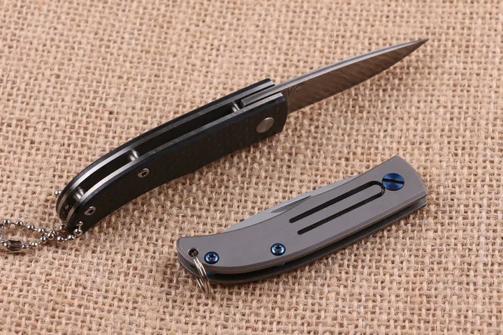 2016 New Arrival 2 Style High End Small EDC Pocket Folding Knife 60HRC Blade Keychain Folding knife Gift knives with paper box