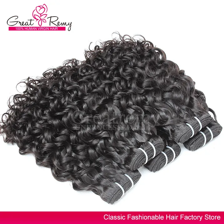 Water Wave Brazilian Hair Extension Big Curly 100 ٪ Bridger Human Hair Bundle Dyeable Hair Hair Weave Greatremy 8-34inch sale