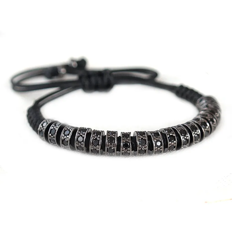 BC ANIL ARJANDAS LUXURY BRACELETS MENS WOMENS NEW STYLE ACCESDORIES MICRO PAVE BLACK CZ STOPPERS BEADS BRIADING MACRAME BRACELET