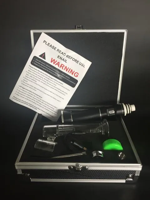 Hoge Kwaliteit G9 Draagbare Glass Hookah Roken Licht Olie Rig Wax Vaporizer Kit met 2500mAh droge kruid oplaadbare batterij