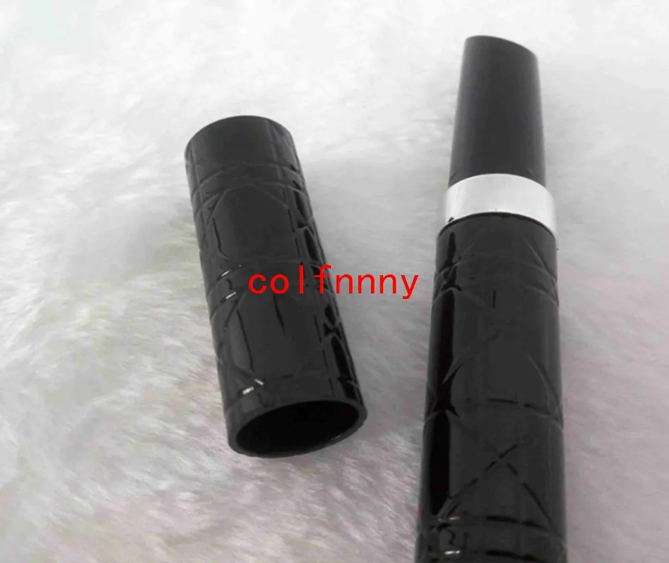 100 stks / partij lege lippenstift containers houder roterende lip balsem buizen fles zwart slanke lippenstift tube slanke ronde lippenstift zaak