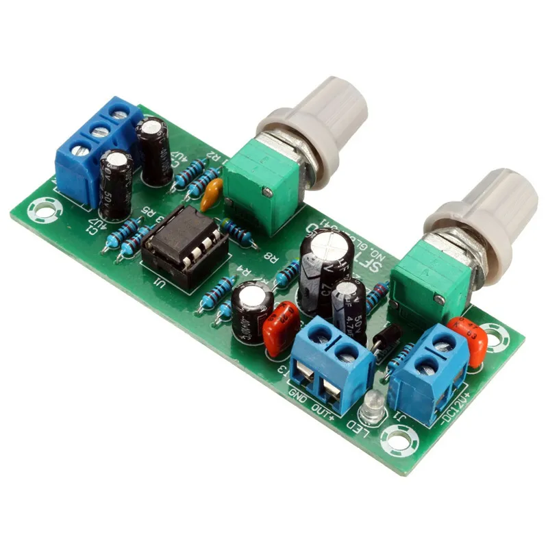 Freeshipping DC 12 V-24 V Düşük geçişli Filtre NE5532 Subwoofer Süreci Ön-Amplifikatör Preamp Kurulu