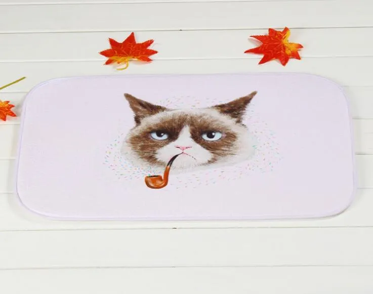 40*60 cm Cat Series Bath Mats Anti-Slip Rugs Coral Fleece Carpet For For Badrums sovrum Dörrat online