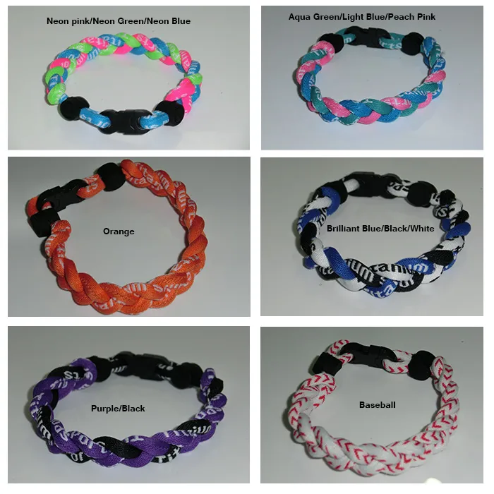 Power Energy Sport Bracelets Wristbands Inner titanium outside nylon help with recover