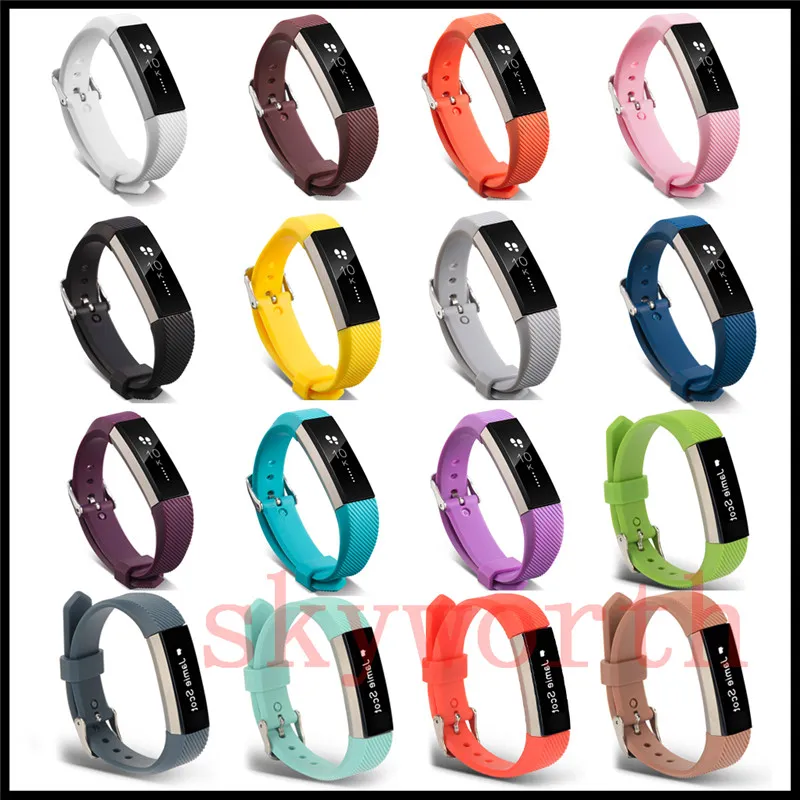 Nieuwe vervangende polsband policband siliconen siliconenriem voor fitbit alta hr smart horloge armband 17 kleur gesp smart accessories