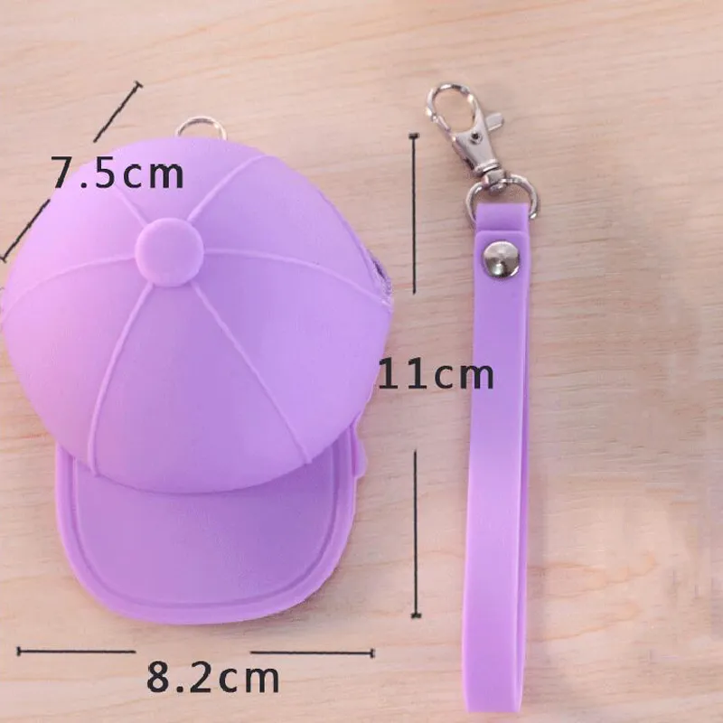야구 모자 코인 가방 귀여운 캔디 컬러 실리콘 가방 헤드폰 쥬얼리 Silicona 스토리지 가방 휴대용 지퍼 키 스토리지 박스
