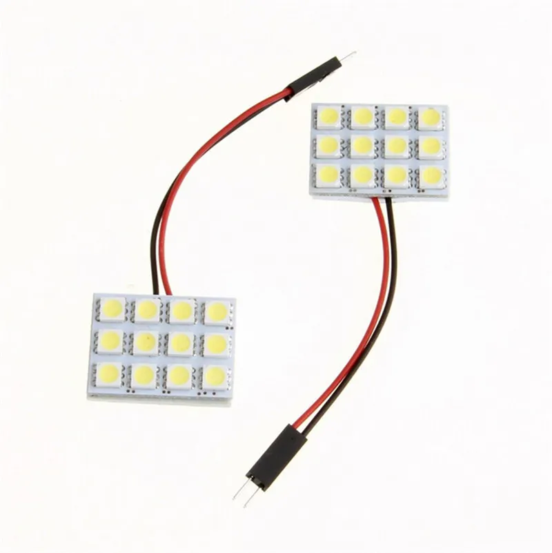 / Pure White 12 5050 SMD LED CAR Light Panel T10 Dome Bulb BA9S Adapter DC 12V Gratis frakt