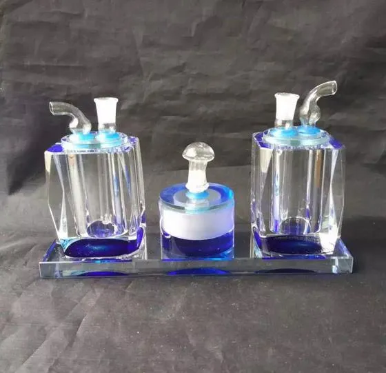 Double with crystal snuff --glass hookah smoking pipe Glass gongs - oil rigs glass bongs glass hookah smoking pipe - vap- vaporizer