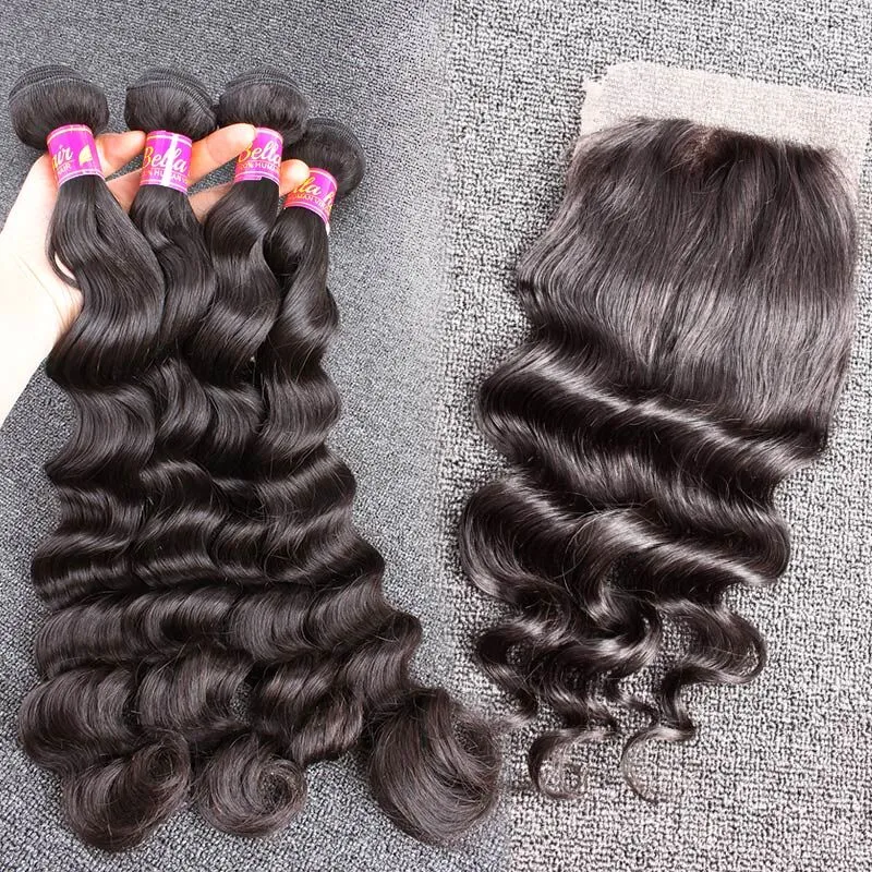 4pcs bundle hair with closure