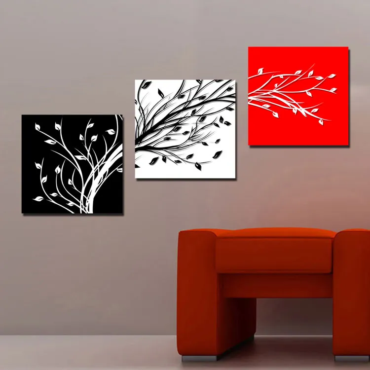 Высокое качество 100% расписанную Современные абстрактные декоративные картины маслом на холсте Black Red Tree Краска Home Wall Decor Art A82-1