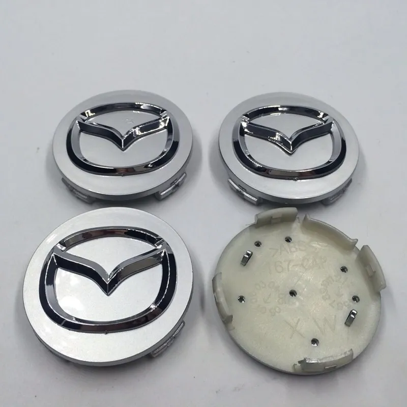 4 unidades 56mm para MAZDA 3 5 6 CX5 CX7 CX9 RX8 MX5 MIATA MPV tampa do cubo da roda 56mm SilverBlack3322686