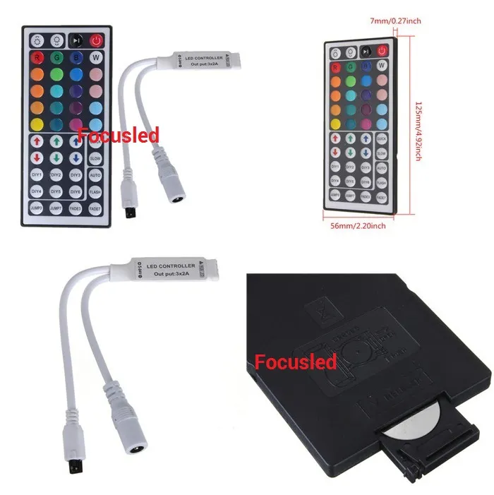 RGB Kit 5050 LED -remsor Ljus 5m 300LEDS flexibla LED -bandlampor Vattentäta 44Keys IR Remote Control 12V 6A Strömförsörjning3201845