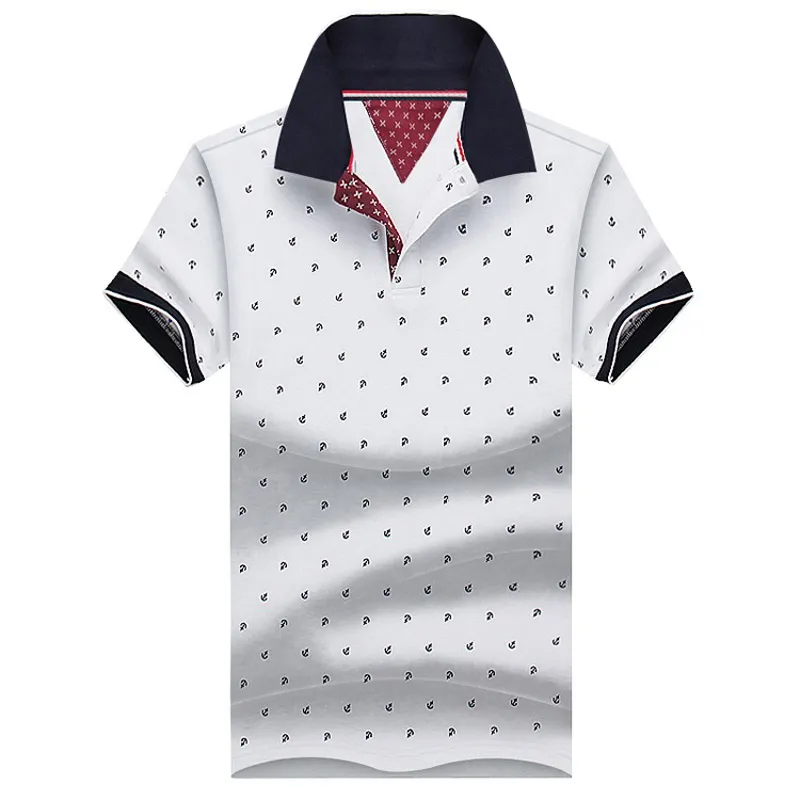 Brand Polos Mens Printed POLO Shirts Cotton Short Sleeve Camisas Polo Casual Stand Collar Male Polo Shirt