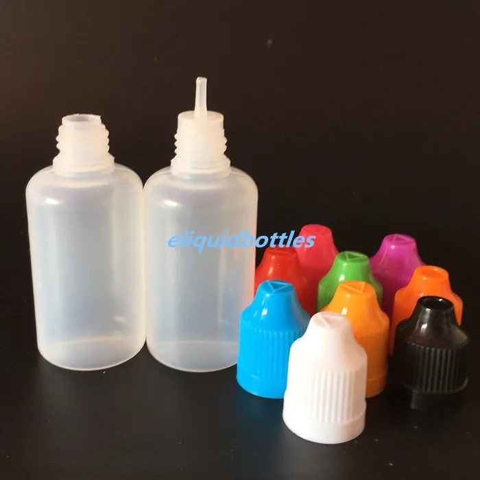 En gros 30 ml flacons compte-gouttes en plastique vides pour E liquide avec bouchons à l'épreuve des enfants longs conseils fins 30 ml bouteille PE/PET