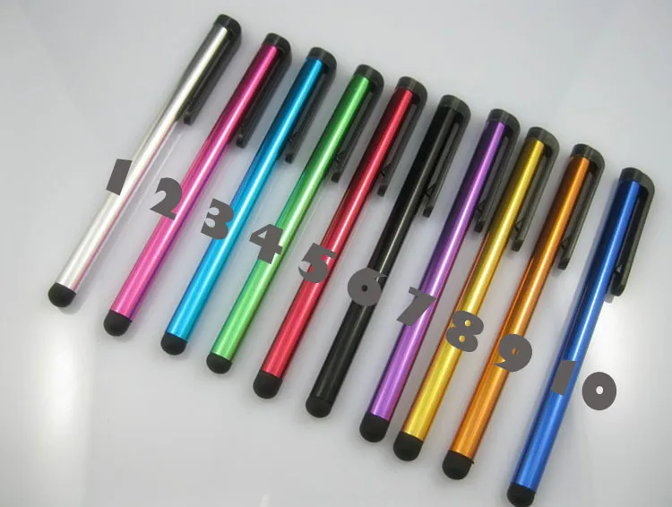 Atacado / Universal capacitiva Stylus Pen para Iphone5 5S caneta de toque para o telefone celular para tablet cores diferentes