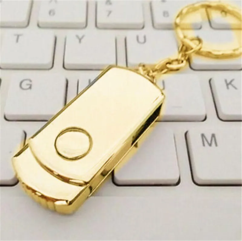 64 gb 128 gb 256 gb de metal de prata de ouro com chaveiro swive usb 2.0 memória flash drive para android iso smartphones tablets pen drives u disco