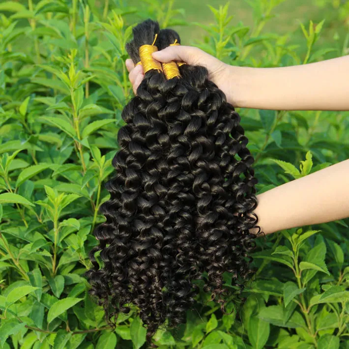 Top Quality Curly Human Hair Bulks No Weft Cheap Brazilian Kinky Curly Hair Extensions in Bulk for Braiding No Attachment 3 Bundle8780203