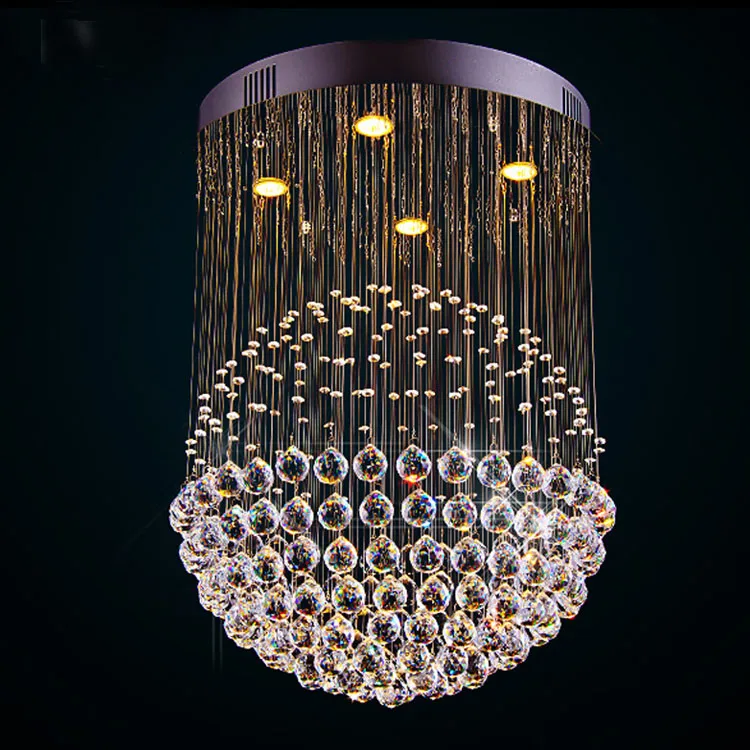 Новый современный светодиод K9 Crystal Crystal люстры стеклянная шариковая люстра Light Modern Lightier Lights Lights Lightier Clear Ball Tister Light