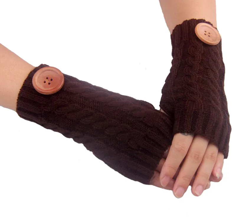 Winter Multi Color Buttons Knitting Gloves Fashion Woman New Fingerless Gloves keep warm in stock