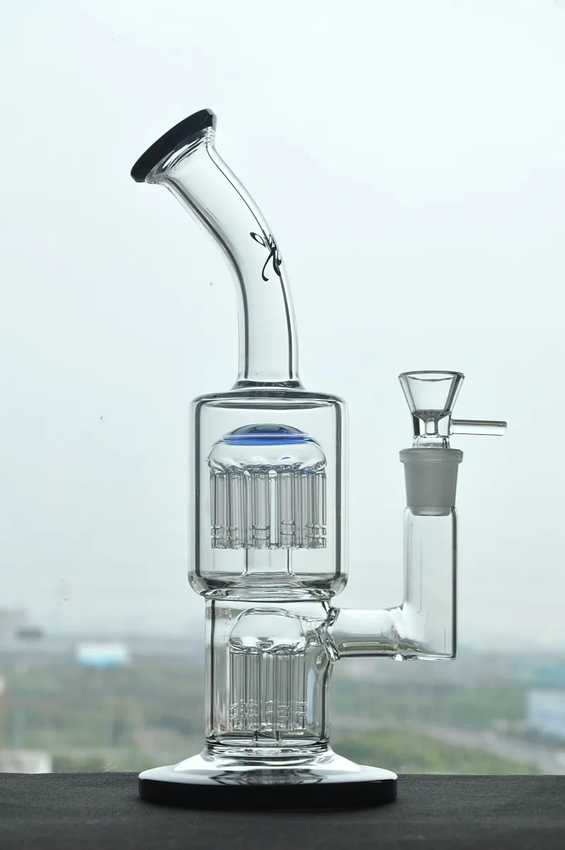 Bong in vetro Piattaforme petrolifere Pipa ad acqua Bong a due funzioni Tubi in vetro Narghilè Giunto da 14,4 mm Alta qualità