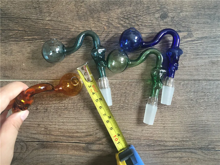 Crâne incurvé Bol en verre Brûleurs à mazout Forme de crâne Clous de seau 14mm 19mm mâle femelle pour pipes à eau en verre bong