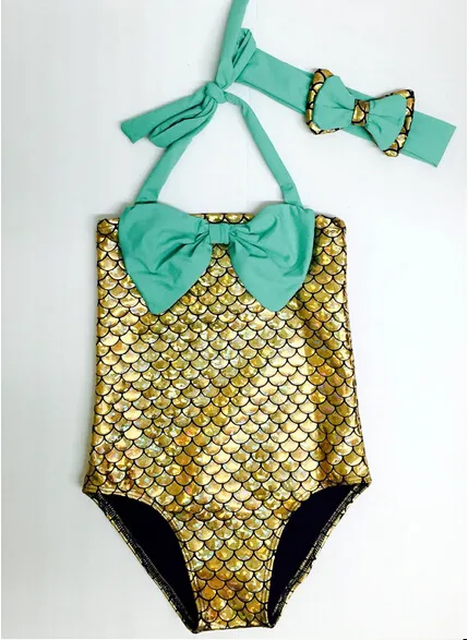 Barn som simmar bikinis Sätt två stycken Baby Girls Bathing Suit Baby Girls Mermaid Swimewear Bathing Suit6750625