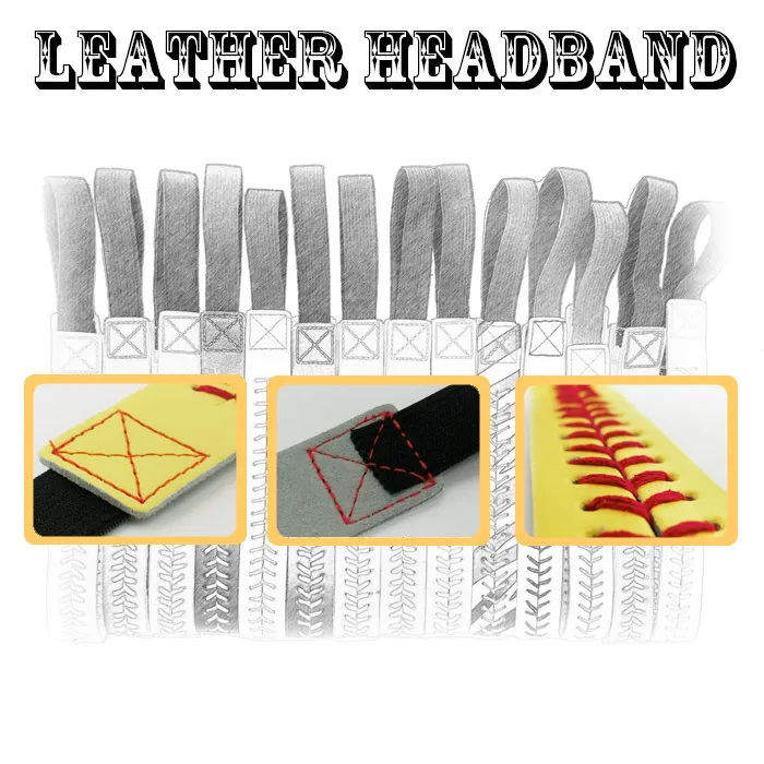 2016 بالجملة SOFTBALL SEAMSTITCH HEADBAND تمتد الرياضة اللينة جلد عقال