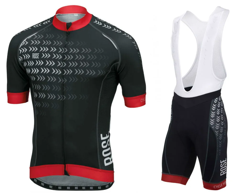 Maglia da ciclismo uomo Rose Race Pro Arrows nera 2024 Maillot ciclismo, abbigliamento da bici da strada, abbigliamento da ciclismo per bicicletta D11