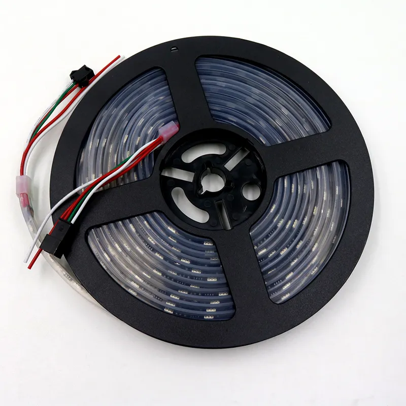 5M WS2811 DC12V 48LEDS / M RGB Adressble LED Strip Digital Tape Svart PCB Vattentät IP67 SMD5050 Pixlar Strips Flexibel LED TUBE Pixel Light