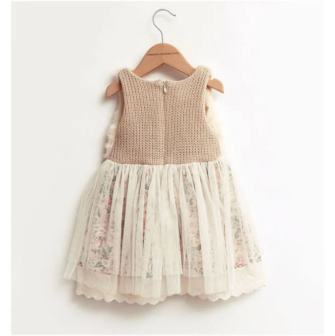 Mädchen 1 bis 7 Jahre Blumen-Spitzenkleid, Baby-Kinder-Tüllröcke Winter/Herbst/Frühling, Kinder-Boutique-Kleidung, R1ES505DS-28