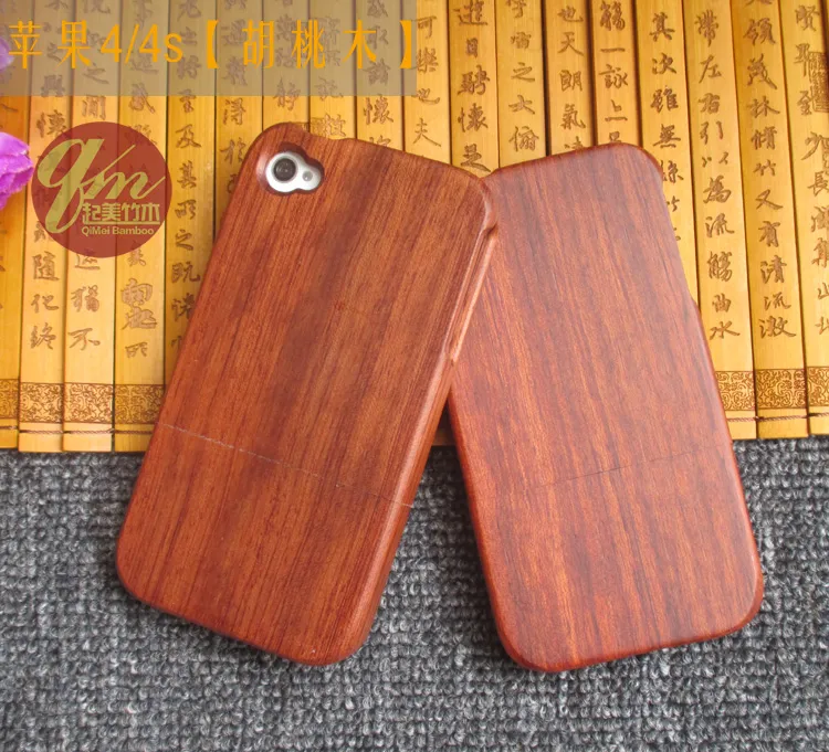 Originele handgemaakte houten kistje voor Apple iPhone 4 4S Real Bamboo Telefoon Housing Houten Cover voor iPhone 5 5C 5S Hard Back Shell