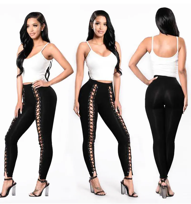 High Waist Lace Up Lace Up Leggings With Detail For Women Slim Fit Workout  Pants In Casual Style, Sizes S XL From Fashionqueenshow, $17.08