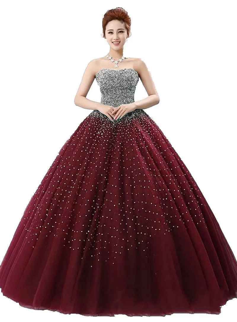 2021 elegante blauwe kralen quinceanera jurken kralen kristallen sequin vloer lengte zoete 16 jaar prom pageant jurk Q57