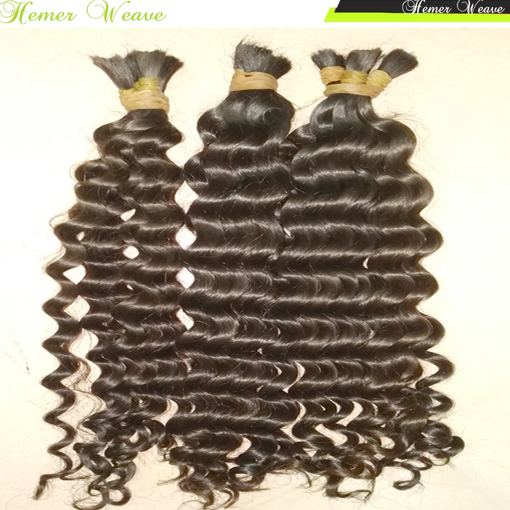 Crochê trança de cabelo sem tramas 100 cabelo humano malaio virgem 300glot pacotes grossos costura completa em onda profunda encaracolado 7041229