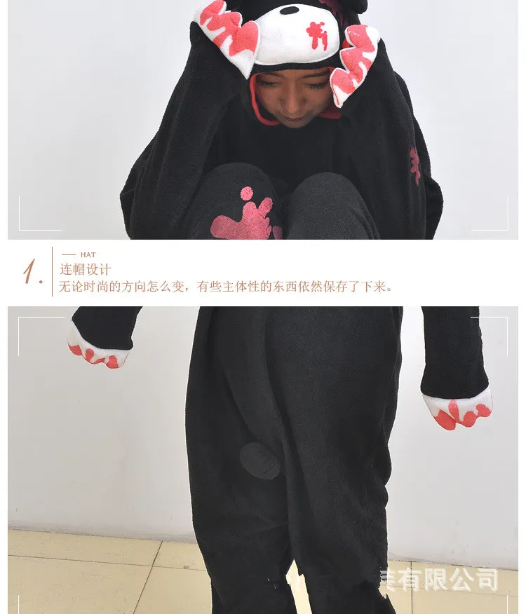 Goedkope DHL Pijamas Zwart Roze Gloomy Bear Polar Warm Fleece Japan Anime Mode Onesie Pyjama Animal Suits Cosplay volwassen Kledingstuk Jumpsuit