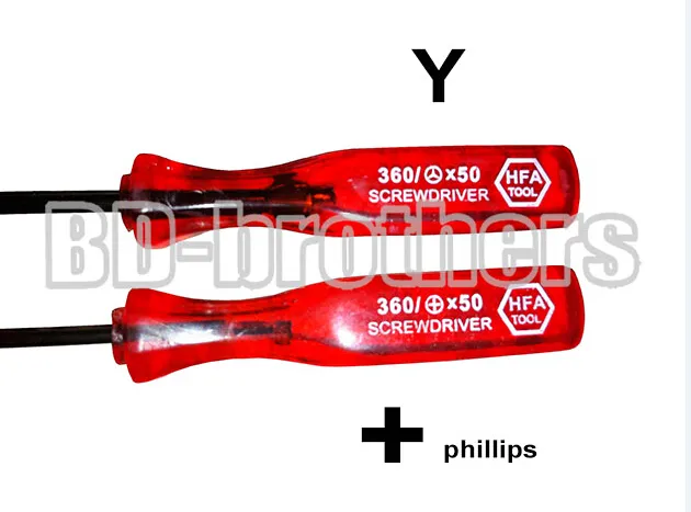 360 Röd Handel 2.5 y Tri-Wing Triangle Key / 2.0 Phillips Skruvmejslar DIY Reparationsverktyg för NDS NDSL GBA SP 200PCS / Lot