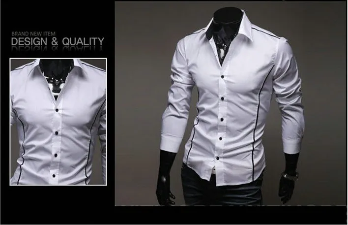 2016 hot sale New Mens Shirts Casual Slim Fit Stylish Mens Dress Shirts 5902