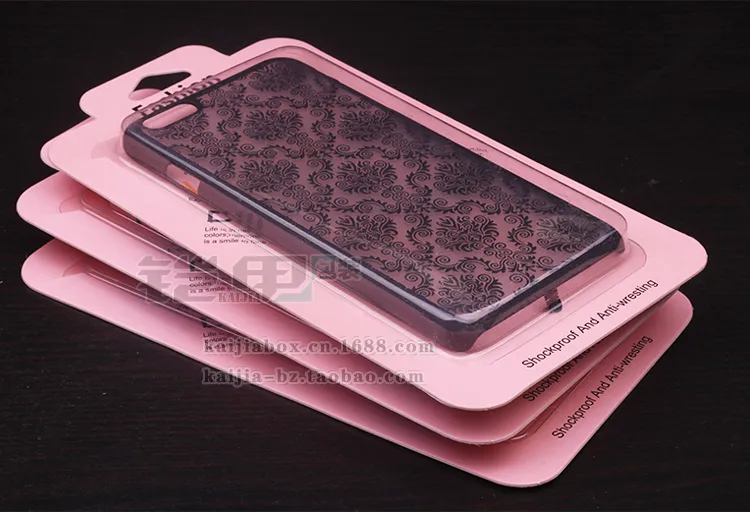 100 pièces en gros personnaliser Logo mode rose arc-en-ciel carton PVC Blister boîtier de téléphone intelligent boîte d'emballage pour iPhone 7/7 plus