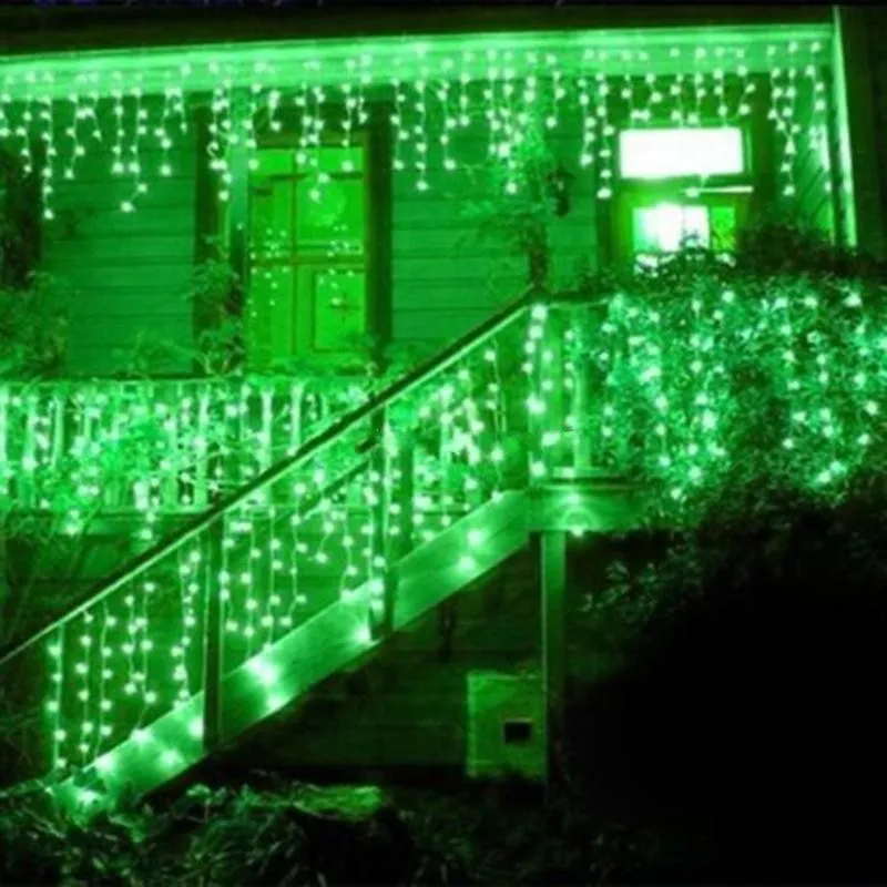 Heet! Icicle Light 3.5m 96LED DROOP 0.3-0.5m Gordijnlichten 110V 220 V Gordijn Garlands Icicle String Lights Wedding, Christmas Party, Holida