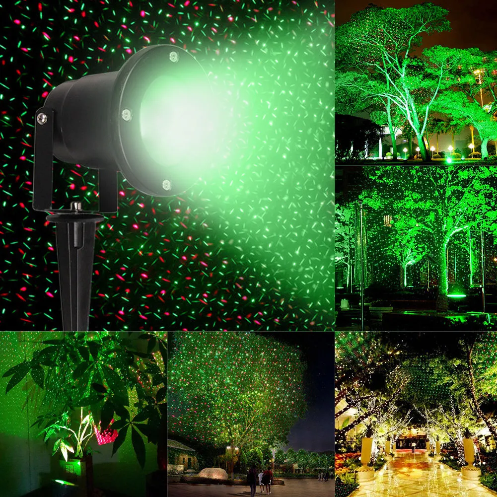 Hot New R&G Waterproof Landscape Garden Projector Moving Laser Xmas Stage Light Lamp New Lawn lamp B494