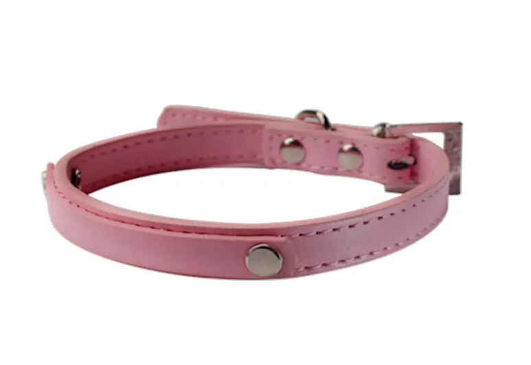 puレザー10mmスライドバー付きDORまたは猫用の/letersed plain skin pet collar 10mm diyスライドレタースライドチャームに適しています