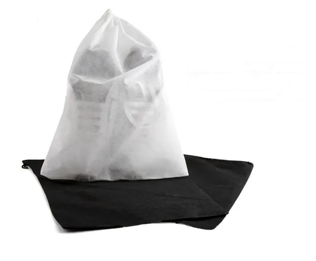 Hot Sales Travel Storage Schoen Dust-Proof Tote Dust Bag Case Zwart / Wit Niet-geweven Reisschoen Opbergtas