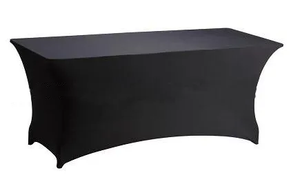 Czarny prostokąt Lycra Spandex Table Cover 