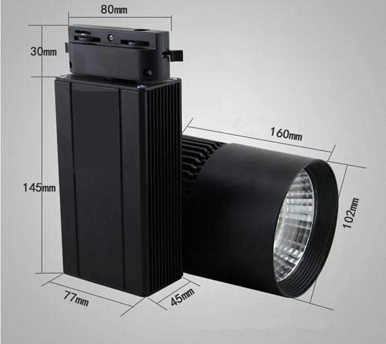 Fabrika Toptan fiyat LED Parça Işık 30W COB Raylı Işık Spotlight Eşit 300w Halojen Lamba sıcak soğuk doğal beyaz demiryolu lamba AC85 ~ 265V